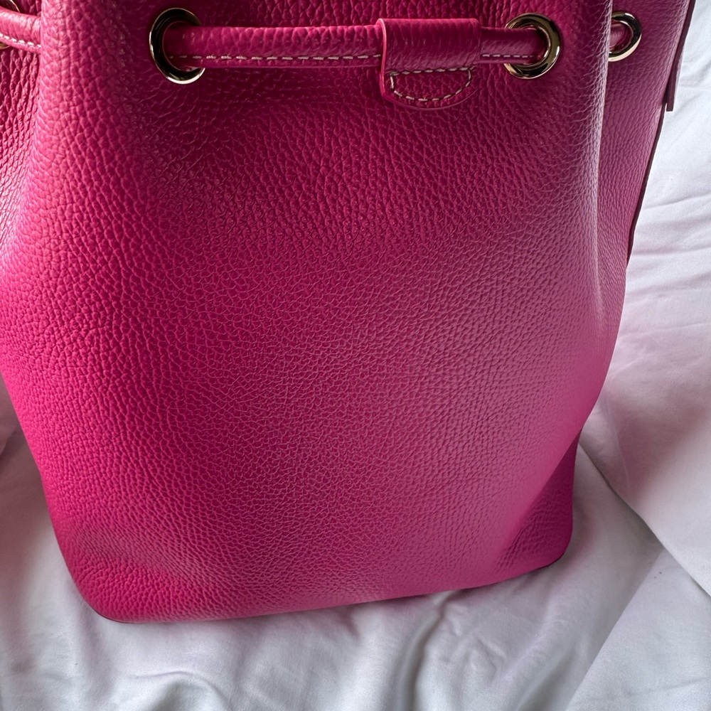 Dooney & Bourke Lucca Leather Drawstring Shoulder Bucket Bag - Picture 4 of 7